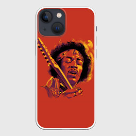 Чехол для iPhone 13 mini с принтом Джимми Хендрикс в Петрозаводске,  |  | guitar | jimi hendrix | metall | music | rock | альтернатива | гитара | гитарист | гранж | джимми хендрикс | метал | музло | музыка | рок