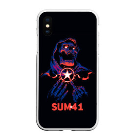 Чехол для iPhone XS Max матовый с принтом Sum 41 в Петрозаводске, Силикон | Область печати: задняя сторона чехла, без боковых панелей | metall | music | punk | rock | sum 41 | альтернатива | метал | музло | музыка | панк | рок | сам 41