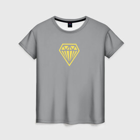 Женская футболка 3D с принтом Бриллиант pantone 2021 в Петрозаводске, 100% полиэфир ( синтетическое хлопкоподобное полотно) | прямой крой, круглый вырез горловины, длина до линии бедер | блеск | бриллиант | кристалл | минимализм | роскошь