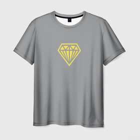 Мужская футболка 3D с принтом Бриллиант pantone 2021 в Петрозаводске, 100% полиэфир | прямой крой, круглый вырез горловины, длина до линии бедер | блеск | бриллиант | кристалл | минимализм | роскошь