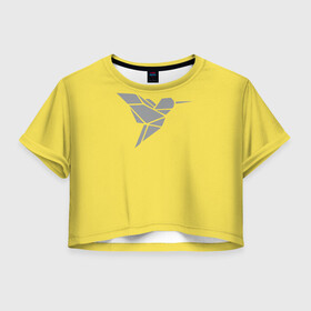 Женская футболка Crop-top 3D с принтом Колибри pantone 2021 в Петрозаводске, 100% полиэстер | круглая горловина, длина футболки до линии талии, рукава с отворотами | illuminating | pantone | ultimate grey | колибри | птицы