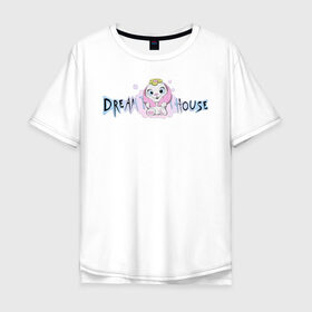 Мужская футболка хлопок Oversize с принтом Диана Астер DREAMTEAM HOUSE в Петрозаводске, 100% хлопок | свободный крой, круглый ворот, “спинка” длиннее передней части | dreamteam | dreamteamhouse | tiktok | блогер | диана астер | дримтим | тикток