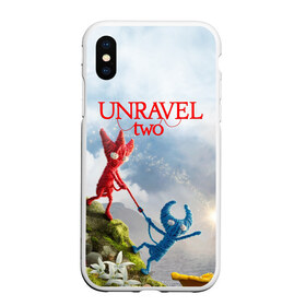 Чехол для iPhone XS Max матовый с принтом Unravel Two (Z) в Петрозаводске, Силикон | Область печати: задняя сторона чехла, без боковых панелей | coldwood interactive | unravel | unravel two | головоломка | красная пряжа | распутать | семейная игра | ярни