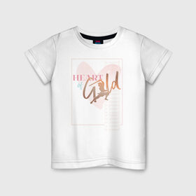 Детская футболка хлопок с принтом Heart of gold в Петрозаводске, 100% хлопок | круглый вырез горловины, полуприлегающий силуэт, длина до линии бедер | Тематика изображения на принте: disney princess | mulan | vdkotan | мулан