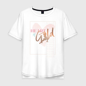 Мужская футболка хлопок Oversize с принтом Heart of gold в Петрозаводске, 100% хлопок | свободный крой, круглый ворот, “спинка” длиннее передней части | disney princess | mulan | vdkotan | мулан