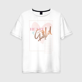 Женская футболка хлопок Oversize с принтом Heart of gold в Петрозаводске, 100% хлопок | свободный крой, круглый ворот, спущенный рукав, длина до линии бедер
 | disney princess | mulan | vdkotan | мулан