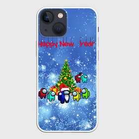 Чехол для iPhone 13 mini с принтом Among Us New Year в Петрозаводске,  |  | Тематика изображения на принте: among | among us | among us impostor | among us lime | among us lime+ kid lime | among us new year | among us red+ kid red | among us предатель | imposter | амонг ас | амонг ас предатель | космос | предатель