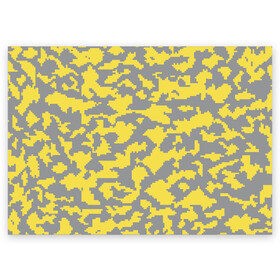 Поздравительная открытка с принтом Ultimate Urban Camo в Петрозаводске, 100% бумага | плотность бумаги 280 г/м2, матовая, на обратной стороне линовка и место для марки
 | Тематика изображения на принте: 2021 | pantone | городской | желтый | камуфляж | пиксельный | урбан | цвет года
