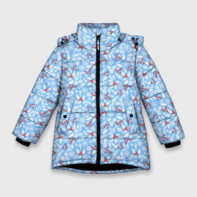 Зимняя куртка для девочек 3D с принтом Зимнее Настроение в Петрозаводске, ткань верха — 100% полиэстер; подклад — 100% полиэстер, утеплитель — 100% полиэстер. | длина ниже бедра, удлиненная спинка, воротник стойка и отстегивающийся капюшон. Есть боковые карманы с листочкой на кнопках, утяжки по низу изделия и внутренний карман на молнии. 

Предусмотрены светоотражающий принт на спинке, радужный светоотражающий элемент на пуллере молнии и на резинке для утяжки. | christmas | merry christmas | дед мороз | ёлка | зима | мороз | новый год | подарок | праздник | рождество | с новым годом | санта клаус | снегурочка | снежинки