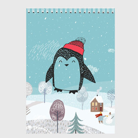 Скетчбук с принтом Милый пингвин в Петрозаводске, 100% бумага
 | 48 листов, плотность листов — 100 г/м2, плотность картонной обложки — 250 г/м2. Листы скреплены сверху удобной пружинной спиралью | 2021 | 7 января | bull | newyear | santa | бык | быки | бычок | год быка | дед мороз | корова | новогодние каникулы | новогодние праздники | новый 2021 | новый год | новый год 2021 | рождество | сани | санта | санта клаус
