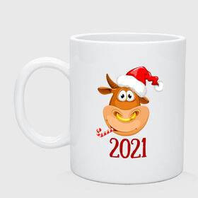 Кружка с принтом Веселый бык 2021 в Петрозаводске, керамика | объем — 330 мл, диаметр — 80 мм. Принт наносится на бока кружки, можно сделать два разных изображения | Тематика изображения на принте: 2021 | 7 января | bull | newyear | santa | бык | быки | бычок | год быка | дед мороз | корова | новогодние каникулы | новогодние праздники | новый 2021 | новый год | новый год 2021 | рождество | сани | санта | санта клаус