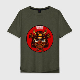 Мужская футболка хлопок Oversize с принтом Samurai в Петрозаводске, 100% хлопок | свободный крой, круглый ворот, “спинка” длиннее передней части | Тематика изображения на принте: art | japan | pop art | samurai | yakudza | арт | поп арт | самурай | якудза | япония | японский стиль