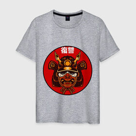 Мужская футболка хлопок с принтом Samurai в Петрозаводске, 100% хлопок | прямой крой, круглый вырез горловины, длина до линии бедер, слегка спущенное плечо. | Тематика изображения на принте: art | japan | pop art | samurai | yakudza | арт | поп арт | самурай | якудза | япония | японский стиль