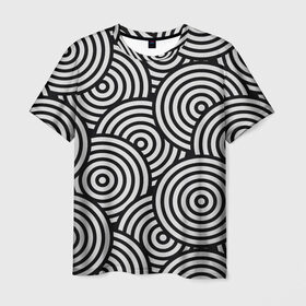 Мужская футболка 3D с принтом Цель в Петрозаводске, 100% полиэфир | прямой крой, круглый вырез горловины, длина до линии бедер | abstrakt | black | glitch | texture.краски | white | абстракция | глитч | градиент | зебра | краски | круг | мишень | паттерн | полигоны | текстура | цвет | цель