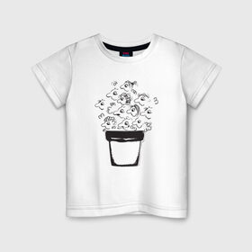 Детская футболка хлопок с принтом Absurd 9 в Петрозаводске, 100% хлопок | круглый вырез горловины, полуприлегающий силуэт, длина до линии бедер | голова | горшочек | графика | иллюстрация | лица | люди | народ | плошка | рисунок | социальный | толпа | человечки | черно белый