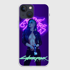 Чехол для iPhone 13 mini с принтом Cyberpunk 2077 V в Петрозаводске,  |  | ceberpunk | v | андроид | антропоморф | герой | главный | киберпанк | киборг | персонаж | робот