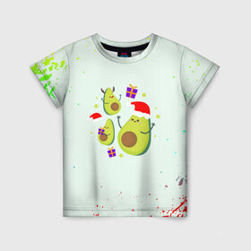 Детская футболка 3D с принтом Новогодние Авокадо в Петрозаводске, 100% гипоаллергенный полиэфир | прямой крой, круглый вырез горловины, длина до линии бедер, чуть спущенное плечо, ткань немного тянется | авокадо | веган | еда блогеров | мемы | минимализм | прикольные картинки | прикольные надписи | растение | смешное авокадо | фрукт