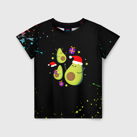 Детская футболка 3D с принтом Новогодние Авокадо в Петрозаводске, 100% гипоаллергенный полиэфир | прямой крой, круглый вырез горловины, длина до линии бедер, чуть спущенное плечо, ткань немного тянется | авокадо | веган | еда блогеров | мемы | минимализм | прикольные картинки | прикольные надписи | растение | смешное авокадо | фрукт
