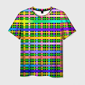 Мужская футболка 3D с принтом Цветной беспредел в Петрозаводске, 100% полиэфир | прямой крой, круглый вырез горловины, длина до линии бедер | Тематика изображения на принте: весна | градиент | краски | праздник | радостное настроение