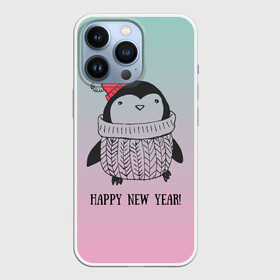 Чехол для iPhone 13 Pro с принтом Милый пингвин в Петрозаводске,  |  | Тематика изображения на принте: 2021 | 7 января | bull | newyear | santa | бык | быки | бычок | год быка | дед мороз | корова | новогодние каникулы | новогодние праздники | новый 2021 | новый год | новый год 2021 | рождество | сани | санта | санта клаус