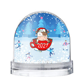 Снежный шар с принтом бык в кружке 2021 в Петрозаводске, Пластик | Изображение внутри шара печатается на глянцевой фотобумаге с двух сторон | 2021 | 7 января | bull | newyear | santa | бык | быки | бычок | год быка | дед мороз | корова | новогодние каникулы | новогодние праздники | новый 2021 | новый год | новый год 2021 | рождество | сани | санта | санта клаус