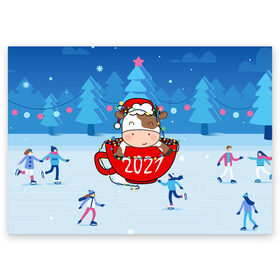 Поздравительная открытка с принтом бык в кружке 2021 в Петрозаводске, 100% бумага | плотность бумаги 280 г/м2, матовая, на обратной стороне линовка и место для марки
 | Тематика изображения на принте: 2021 | 7 января | bull | newyear | santa | бык | быки | бычок | год быка | дед мороз | корова | новогодние каникулы | новогодние праздники | новый 2021 | новый год | новый год 2021 | рождество | сани | санта | санта клаус