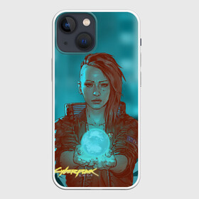 Чехол для iPhone 13 mini с принтом Cyberpunk 2077 V в Петрозаводске,  |  | ceberpunk | v | андроид | герой | главный | земля | киберпанк | киборг | персонаж | планета