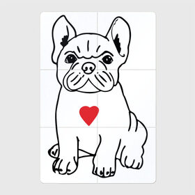 Магнитный плакат 2Х3 с принтом Французский бульдог в Петрозаводске, Полимерный материал с магнитным слоем | 6 деталей размером 9*9 см | bulldog | dog | бульдожка | домашний питомец | дрессировщик | друг человека | кинолог | любитель собак | люблю | любовь | питомник | сердце | слюни | собака | собаковод | собачка | собачник