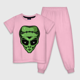 Детская пижама хлопок с принтом Alien Frankenstein в Петрозаводске, 100% хлопок |  брюки и футболка прямого кроя, без карманов, на брюках мягкая резинка на поясе и по низу штанин
 | alien | frankenstein | monster | zombie | зомби | инопланетянин | монстр | нло | пришелец | франкенштейн | чудовище
