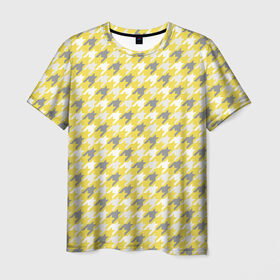 Мужская футболка 3D с принтом Ultimate Houndstooth в Петрозаводске, 100% полиэфир | прямой крой, круглый вырез горловины, длина до линии бедер | Тематика изображения на принте: 2021 | винтаж | гусиная лапка | орнамент | собачий клык | узор | цвет года