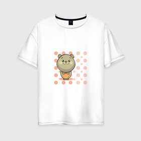 Женская футболка хлопок Oversize с принтом Морская Свинка в Петрозаводске, 100% хлопок | свободный крой, круглый ворот, спущенный рукав, длина до линии бедер
 | горох | грызун | детские | животные | звери | морская свинка | мультфильмы | точки | шарики
