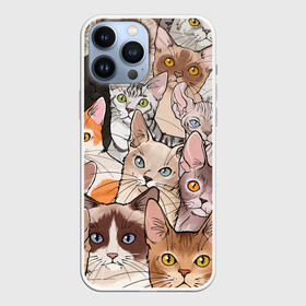 Чехол для iPhone 13 Pro Max с принтом Котики в Петрозаводске,  |  | cat | cats | cosmos | kitten | mem | memes | rose | roses | глаза | глазки | киска | космос | кот | котёнок | котик | котики | котэ | котята | кошак | кошка | кошки | красивая | мем | мемчики | милая | прикольная | розы | светлая