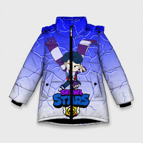 Зимняя куртка для девочек 3D с принтом Brawl Stars Эдгар в Петрозаводске, ткань верха — 100% полиэстер; подклад — 100% полиэстер, утеплитель — 100% полиэстер. | длина ниже бедра, удлиненная спинка, воротник стойка и отстегивающийся капюшон. Есть боковые карманы с листочкой на кнопках, утяжки по низу изделия и внутренний карман на молнии. 

Предусмотрены светоотражающий принт на спинке, радужный светоотражающий элемент на пуллере молнии и на резинке для утяжки. | bibi | brawl stars | byron | crow | edgar | edgar brawl stars | kolett | leon | spike | sprout | surge | байрон | боец | бравл старс | бравлер | вольт | герои | девочкам | детям | колетт | леон | логотипы игр | мальчикам | персонажи игр |
