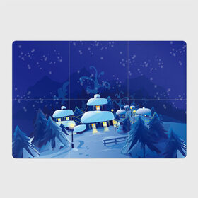 Магнитный плакат 3Х2 с принтом Зимняя ночь в Петрозаводске, Полимерный материал с магнитным слоем | 6 деталей размером 9*9 см | 