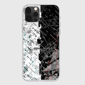 Чехол для iPhone 12 Pro Max с принтом The merger в Петрозаводске, Силикон |  | абстракция | геометрия | половина | текстура | узор | фигуры | чёрный и белый