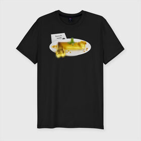Мужская футболка хлопок Slim с принтом Золотое блюдо в Петрозаводске, 92% хлопок, 8% лайкра | приталенный силуэт, круглый вырез ворота, длина до линии бедра, короткий рукав | gold | блюдо | еда | золото | квадрат | не для детей | посыпка | посыпушка | приятного аппетита | ресторан | слиток | тарелка | фалас