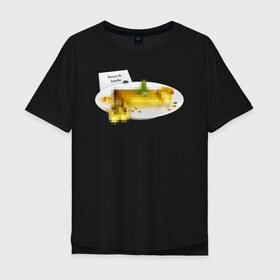 Мужская футболка хлопок Oversize с принтом Золотое блюдо в Петрозаводске, 100% хлопок | свободный крой, круглый ворот, “спинка” длиннее передней части | gold | блюдо | еда | золото | квадрат | не для детей | посыпка | посыпушка | приятного аппетита | ресторан | слиток | тарелка | фалас