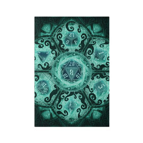 Обложка для паспорта матовая кожа с принтом DnD Dices - Lovecraft в Петрозаводске, натуральная матовая кожа | размер 19,3 х 13,7 см; прозрачные пластиковые крепления | dices | dnd | dungeons dragons | lovecraft | днд | игра | кубик | лавкрафт