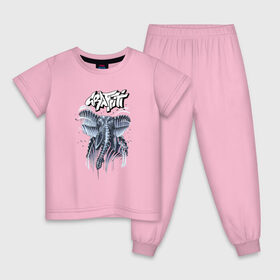 Детская пижама хлопок с принтом Граффити (слон) в Петрозаводске, 100% хлопок |  брюки и футболка прямого кроя, без карманов, на брюках мягкая резинка на поясе и по низу штанин
 | 