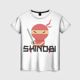 Женская футболка 3D с принтом Шиноби в Петрозаводске, 100% полиэфир ( синтетическое хлопкоподобное полотно) | прямой крой, круглый вырез горловины, длина до линии бедер | воин | зеленый мини ниндзя | катана | маска | маскировка | ниндзюцу | стикмен | япония