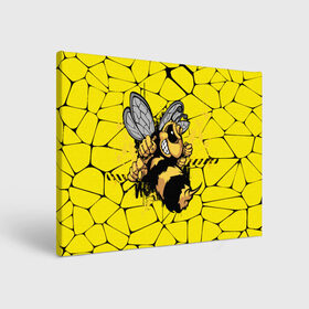 Холст прямоугольный с принтом Дикая пчела в Петрозаводске, 100% ПВХ |  | дикая пчела | жало | мед | насекомые | опасность | соты | текстура | шершень