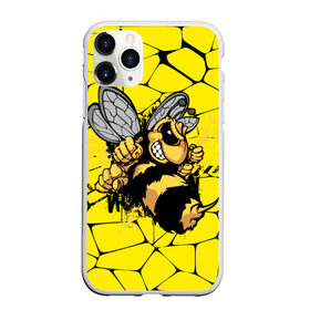Чехол для iPhone 11 Pro матовый с принтом Дикая пчела в Петрозаводске, Силикон |  | дикая пчела | жало | мед | насекомые | опасность | соты | текстура | шершень