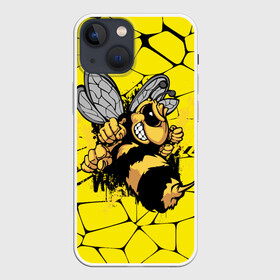 Чехол для iPhone 13 mini с принтом Дикая пчела в Петрозаводске,  |  | дикая пчела | жало | мед | насекомые | опасность | соты | текстура | шершень