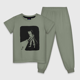 Детская пижама хлопок с принтом little nightmares в Петрозаводске, 100% хлопок |  брюки и футболка прямого кроя, без карманов, на брюках мягкая резинка на поясе и по низу штанин
 | пакет | персонаж | фонарь