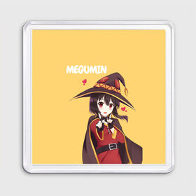 Магнит 55*55 с принтом Megumin в Петрозаводске, Пластик | Размер: 65*65 мм; Размер печати: 55*55 мм | aqua | darkness | kazuma | kono subarashii | konosuba | megumin | аква | богиня благословляет этот прекрасный мир | даркнес | даркнесс | казума | коносуба | мегумин | юн юн