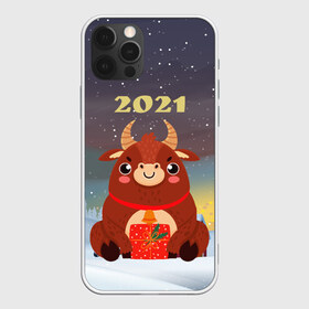 Чехол для iPhone 12 Pro Max с принтом Бык с подарками 2021 в Петрозаводске, Силикон |  | 2021 | 7 января | bull | newyear | santa | бык | быки | бычок | год быка | дед мороз | корова | новогодние каникулы | новогодние праздники | новый 2021 | новый год | новый год 2021 | рождество | сани | санта | санта клаус