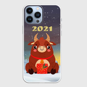 Чехол для iPhone 13 Pro Max с принтом Бык с подарками 2021 в Петрозаводске,  |  | 2021 | 7 января | bull | newyear | santa | бык | быки | бычок | год быка | дед мороз | корова | новогодние каникулы | новогодние праздники | новый 2021 | новый год | новый год 2021 | рождество | сани | санта | санта клаус