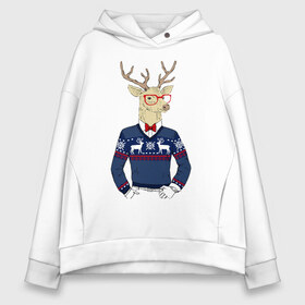 Женское худи Oversize хлопок с принтом Hipster Deer в Петрозаводске, френч-терри — 70% хлопок, 30% полиэстер. Мягкий теплый начес внутри —100% хлопок | боковые карманы, эластичные манжеты и нижняя кромка, капюшон на магнитной кнопке | 2021 | happy | new year | дед мороз | елка | клаус | нг | новый год | носок | олени | очки | подарок | полосы | рождество | с | санта | свитер | снег | снеговик | снежинка | узор | хипстер