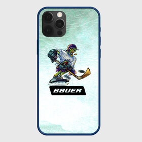 Чехол для iPhone 12 Pro с принтом BAUER в Петрозаводске, силикон | область печати: задняя сторона чехла, без боковых панелей | bauer | бауэр | зима | зомби | игра | клюшка | коньки | лёд | спортсмен | хоккеист | хоккей | шайба