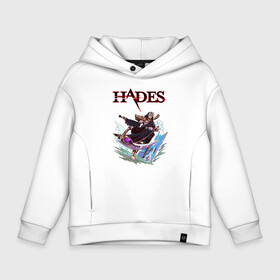 Детское худи Oversize хлопок с принтом HADES THANATOS в Петрозаводске, френч-терри — 70% хлопок, 30% полиэстер. Мягкий теплый начес внутри —100% хлопок | боковые карманы, эластичные манжеты и нижняя кромка, капюшон на магнитной кнопке | aphrodite | artemis | athena | hade | hades | nyx. | poseidon | zagreus | zeus | афродита | загрей | зевс | игра hades | посейдон